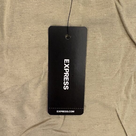 Express Women's Skimming Linen Blend Bubble Tank Size XS Ruched Shoulder NWT $48 - Picture 13 of 14